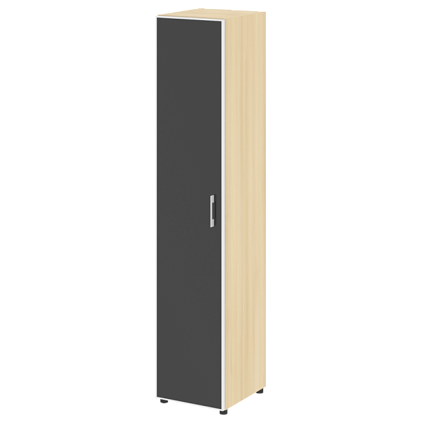 Yalta Шкаф узкий LT.SU-1.10 R (L) black Акация/Стекло black 400*450*1987 - Вид 1