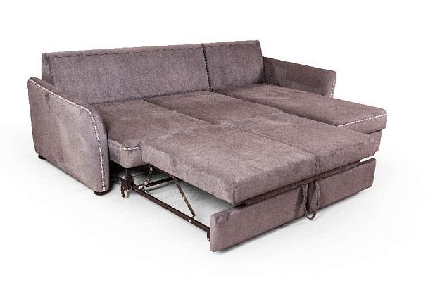 Marco диван-кровать с шезлонгом замша серый - Вид 5
