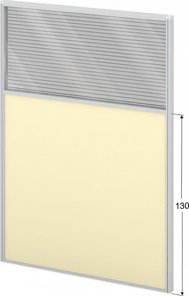 Модуль комбинированный "Мобильные офисные перегородки «Логика»" ПК-ЛГ-МДК200х150/130Ж/Д-В1-308 серый - Вид 1