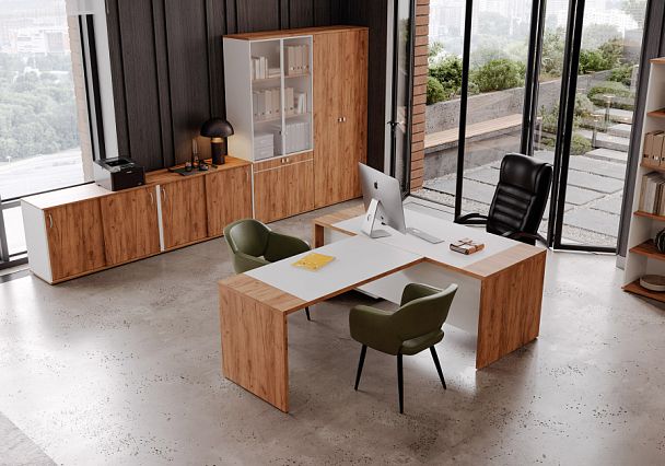 Брифинг-приставка Foil 140x70x75 дуб крафт золотой - Вид 5