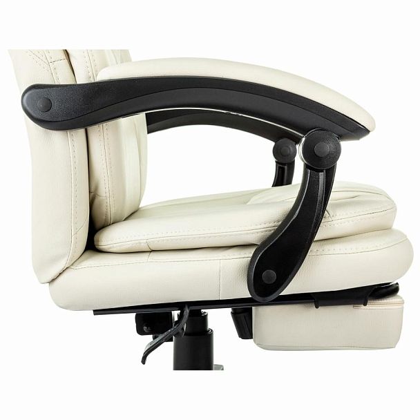 Кресло офисное CH-868N-BF, синхромеханизм, подставка для ног, экокожа, бежевое, 2018357 - Вид 12
