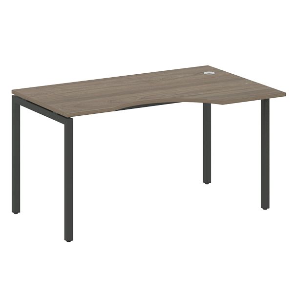 Metal System Quattro Стол криволинейный правый на П-образном м/к 40БП.СА-2 (R) Вяз/Антрацит металл 1400*900*750 - Вид 1