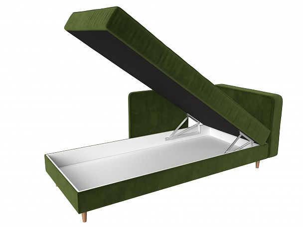 Кушетка Прайм правый (полностью микровельвет зеленый) - Вид 6