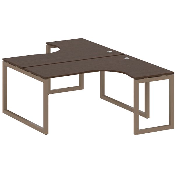 Metal System Quattro Р. ст. криволинейная на О-образном м/к 50БО.РАС-СА-2.4 Венге/Мокко металл 1600*2435*750 - Вид 1