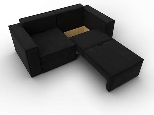 Диван прямой Куба мини Микровельвет черный - Вид 7