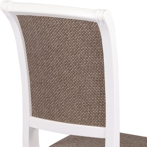 Комплект деревянных стульев с мягким сиденьем Арктос Белый/Коричневая рогожка, 2 шт. - Вид 9