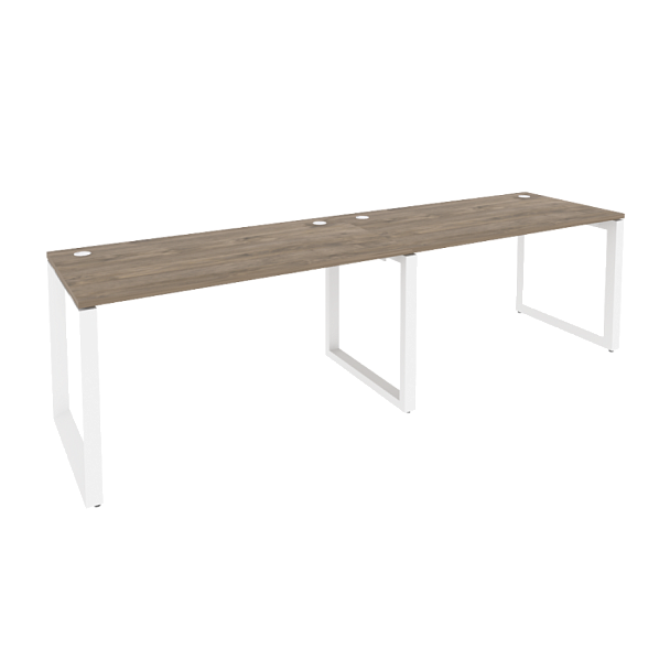 Onix Рабочая станция на О-образном м/к O.MO-RS-2.3.7 Тиквуд темный/Белый металл 2760*720*750 - Вид 1
