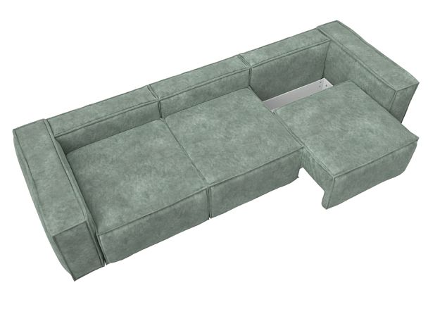Диван прямой Лига-081 НПБ Лонг Велюр зеленый - Вид 7