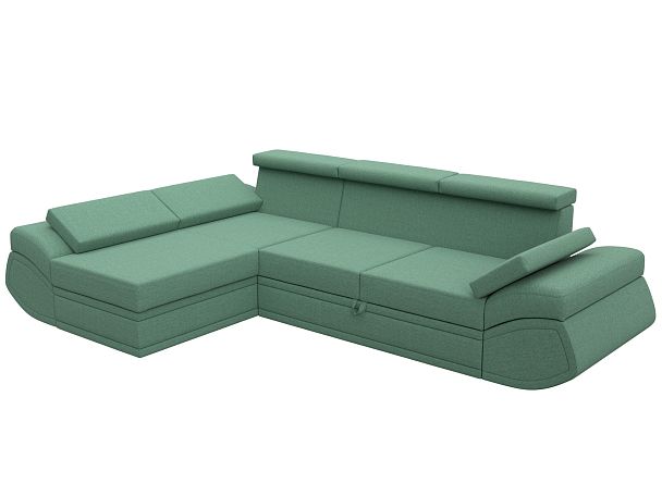 Диван угловой Лига-032 левый угол Рогожка зеленый - Вид 9
