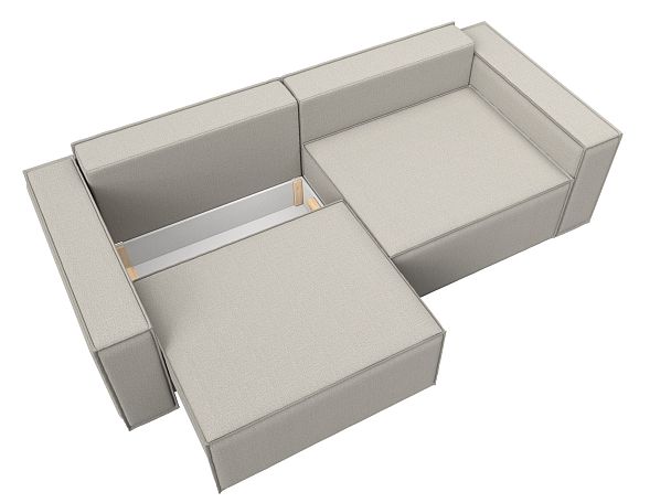 Диван прямой Куба Рогожка бежевый - Вид 7