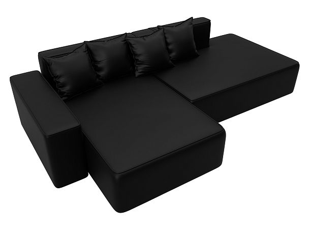 Диван угловой Лига-079 угол левый Экокожа черный - Вид 6