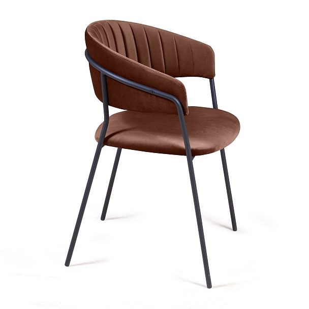 Стул Kelly с подлокотниками, бархат коричневый 12 - Вид 3