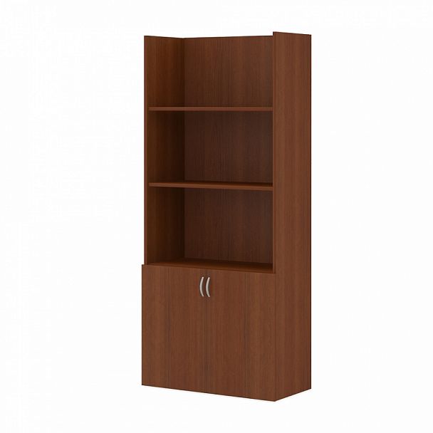 Стеллаж комбинированный (необходим топ) "Лидер"  ПК-ЛДР-СК205Х90Д/35-В1-35 миланский орех светлый - Вид 1