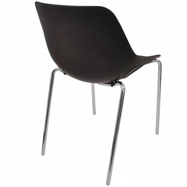 Стул Q5 (4 ножки) каркас хром, черный, стопируемый - Вид 3