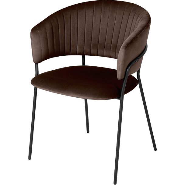 Комплект кухонных стульев Даксон коричневый велюр/черный, 4 шт. - Вид 1