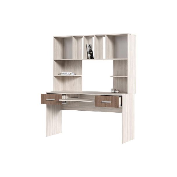 СТОЛ КОМПЬЮТЕРНЫЙ №8 (1,4х1,7х0,6) шимо темный/шимо светлый - Вид 2