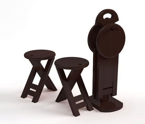 Комплект складных деревянных табуретов Вилл Венге - Вид 2