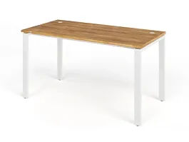 TANDEM RTD064-MK-140-ME Стол прямой на металлокаркасе ун-й 1400х700х750 Таксония медовая/Белый - Фото предпросмотра
