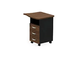 БЕРЛИН / BERLIN Тумба приставная правая 770х670х740 Орех Вармия/Черный - Фото предпросмотра