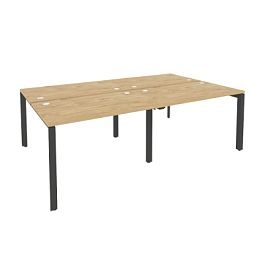 Onix Рабочая станция на П-образном м/к O.MP-D.RS-4.2.7 Тиквуд светлый/Антрацит металл 2360*1475*750 - Фото предпросмотра