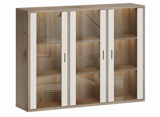 Тумба-витрина Домино СУ(ш3в1)+3ФС Белый/Нельсон - Вид 1