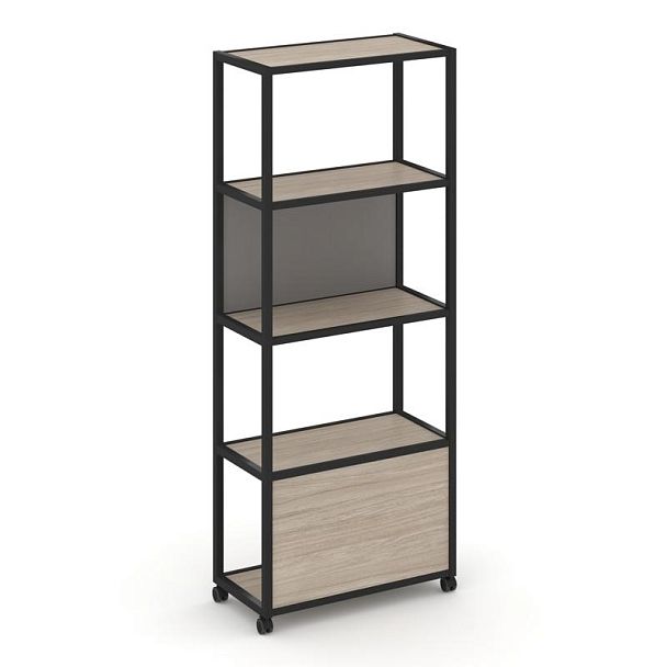 Shelf Mobile Стеллаж 5 уровней 1 секция VR.LT-STK-503.08 Дуб Аттик/Металл Черный/W-11 800*400*2000 - Вид 2