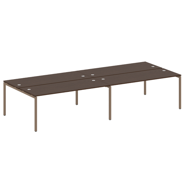 Metal System Quattro Р. ст. на 4 раб. места на П-образном м/к 40БП.СМ-4.5 Венге/Мокко металл 3600*1475*750 - Вид 1