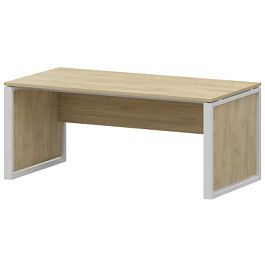 Стол руководителя НТМ-160-КМК Баттл Рок/Белый 1600x800x750 Аргентум-М - Фото предпросмотра