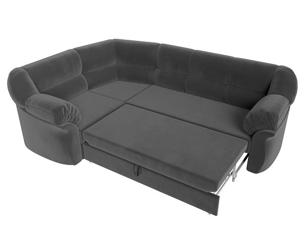 Диван угловой Карнелла левый (полностью велюр серый) - Вид 7