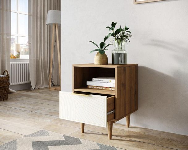 Тумбочка с нижним ящиком Line LN09/GR1/beige - Вид 2