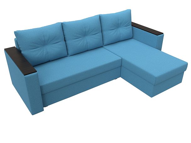 Диван угловой Атланта Лайт Б/С правый угол Рогожка голубой - Вид 7