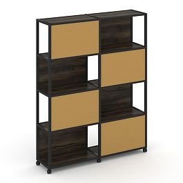 Shelf Mobile Стеллаж 5 уровней 2 секции VR.LT-STK-516.06 Дуб Мали/Металл Черный/W-31 1170*400*2000 - Фото предпросмотра