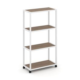 Shelf Mobile Стеллаж 4 уровня 1 секция VR.LT-STK-401.06 Дуб Аризона/Металл Белый 600*400*1523 - Фото предпросмотра
