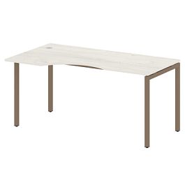 Metal System Quattro Стол криволинейный левый на П-образном м/к 40БП.СА-1 (L) Дуб наварра/Мокко металл 1600*900*750 - Фото предпросмотра