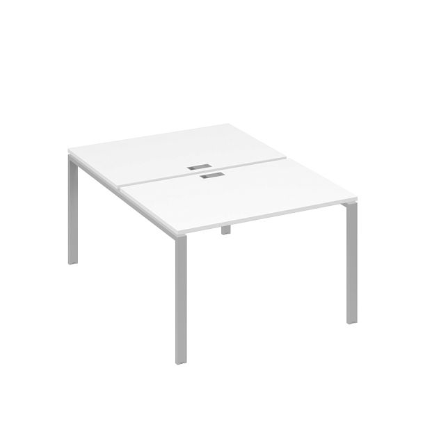 Станция рабочая 2х120 на металлокаркасе UNO A4 А4 Б1 176 БП белый премиум / металлокаркас серый - Вид 1