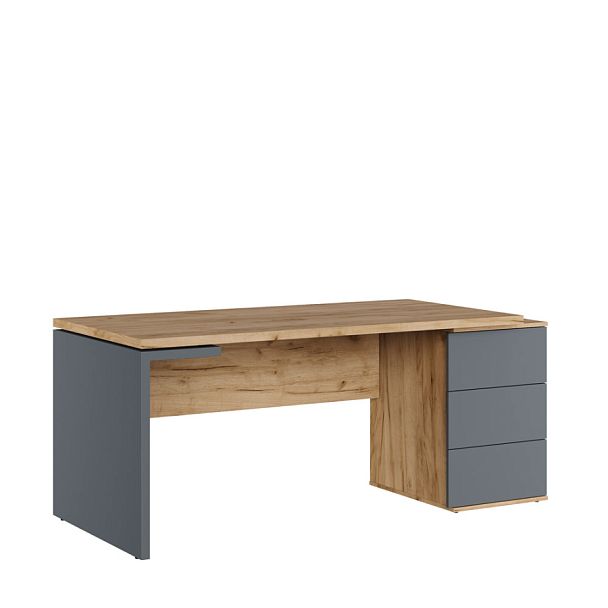 Стол письменный на опорной тумбе Zion Light 178x80x75 дуб крафт золотой - Вид 1