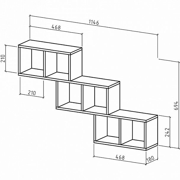 Полка книжная Вайс-2 - Вид 2