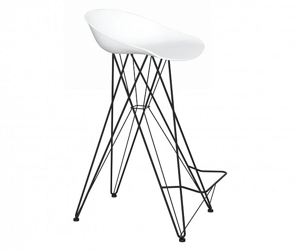 Стул барный Sheffilton SHT-ST19/S66 белый белый/черный муар - Вид 1