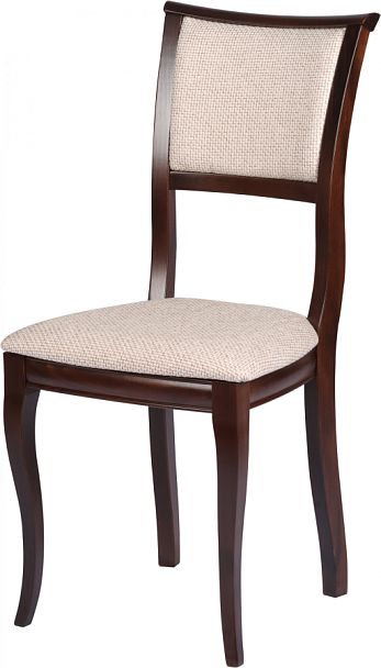 Комплект деревянных стульев с мягким сиденьем Камир Темный орех/Кремовая рогожка, 4 шт. - Вид 1