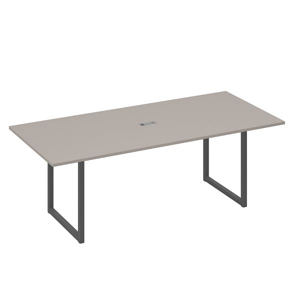 Стол 220 переговорный с металлокаркасом QUATTRO A4 А4 Б4 124 БП мокко премиум / металлокаркас антрацит - Вид 1