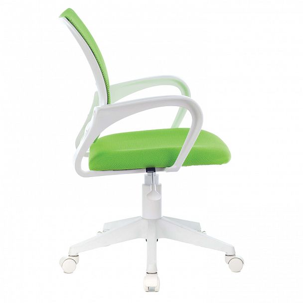 Кресло BRABIX "Fly MG-396W", с подлокотниками, пластик белый, сетка, салатовое, 532403, MG-396W_532403 - Вид 4
