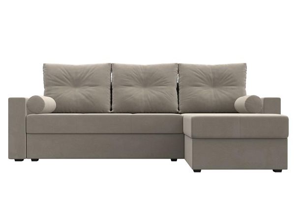 Диван угловой Верона Лайт угол правый (полностью микровельвет бежевый) - Вид 2