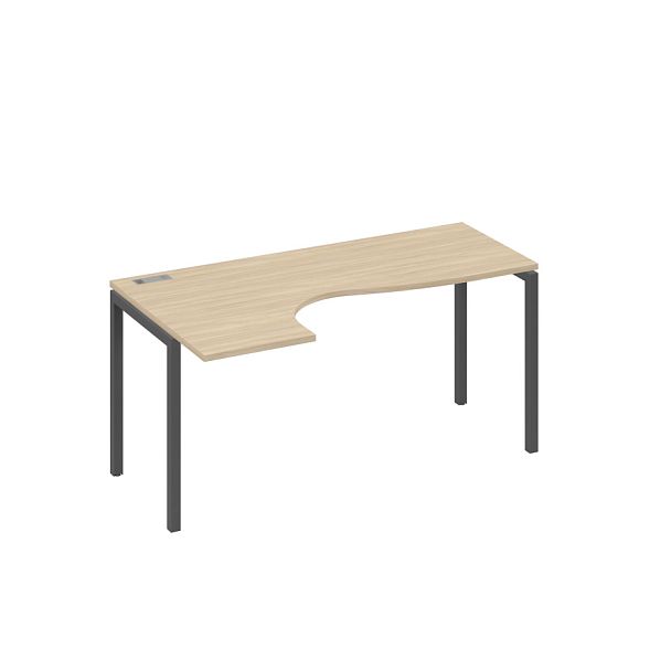 Стол эргономичный левый "Классика" на металлокаркасе DUE A4 А4 Б2 035 БП дуб скандинавский / металлокаркас антрацит - Вид 1