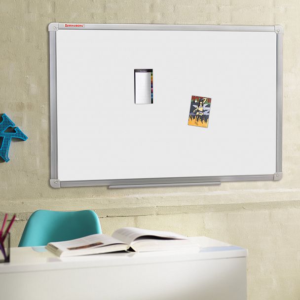 Доска магнитно-маркерная (45х60 см), алюминиевая рамка, ГАРАНТИЯ 10 ЛЕТ, РОССИЯ, BRAUBERG Стандарт, 235520 - Вид 10