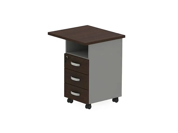 БЕРЛИН / BERLIN Тумба приставная правая 650х580х740 Венге/Серый - Вид 1