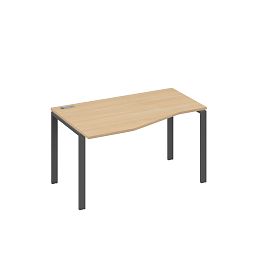 Стол эргономичный левый "Техно" на металлокаркасе UNO A4 А4 Б1 063 БП натуральный дуб / металлокаркас антрацит - Фото предпросмотра