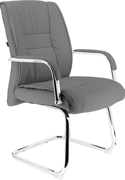 Кресло для посетителей Everprof Kent CF Экокожа Серый - Вид 1