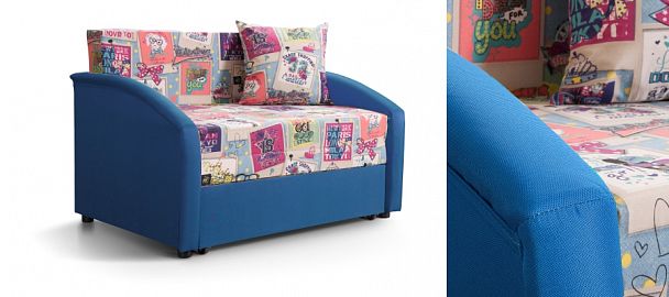 Диван "Даня" 1000 Жакард Медиум Дрим / Протекс бирюза - Вид 1