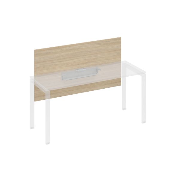 Экран настольный фронтальный большой для стола 160 с кабель-каналом A4 А4 Б 838 БП дуб скандинавский / металлокаркас серый - Вид 1