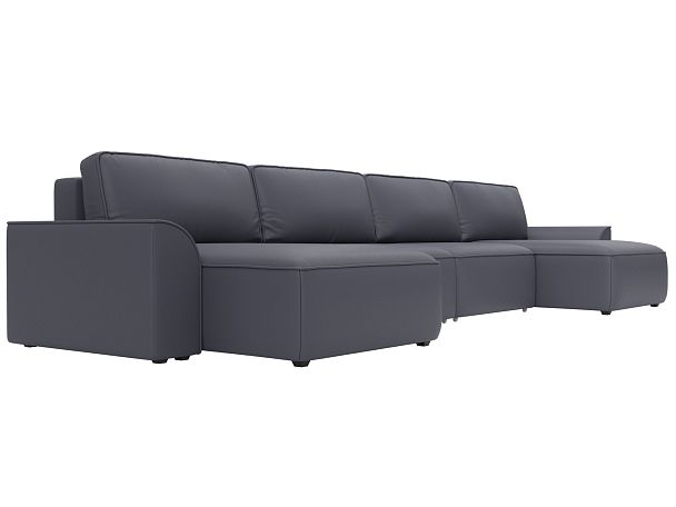 Диван п-образный Лига-048 НПБ лонг Экокожа серый - Вид 3